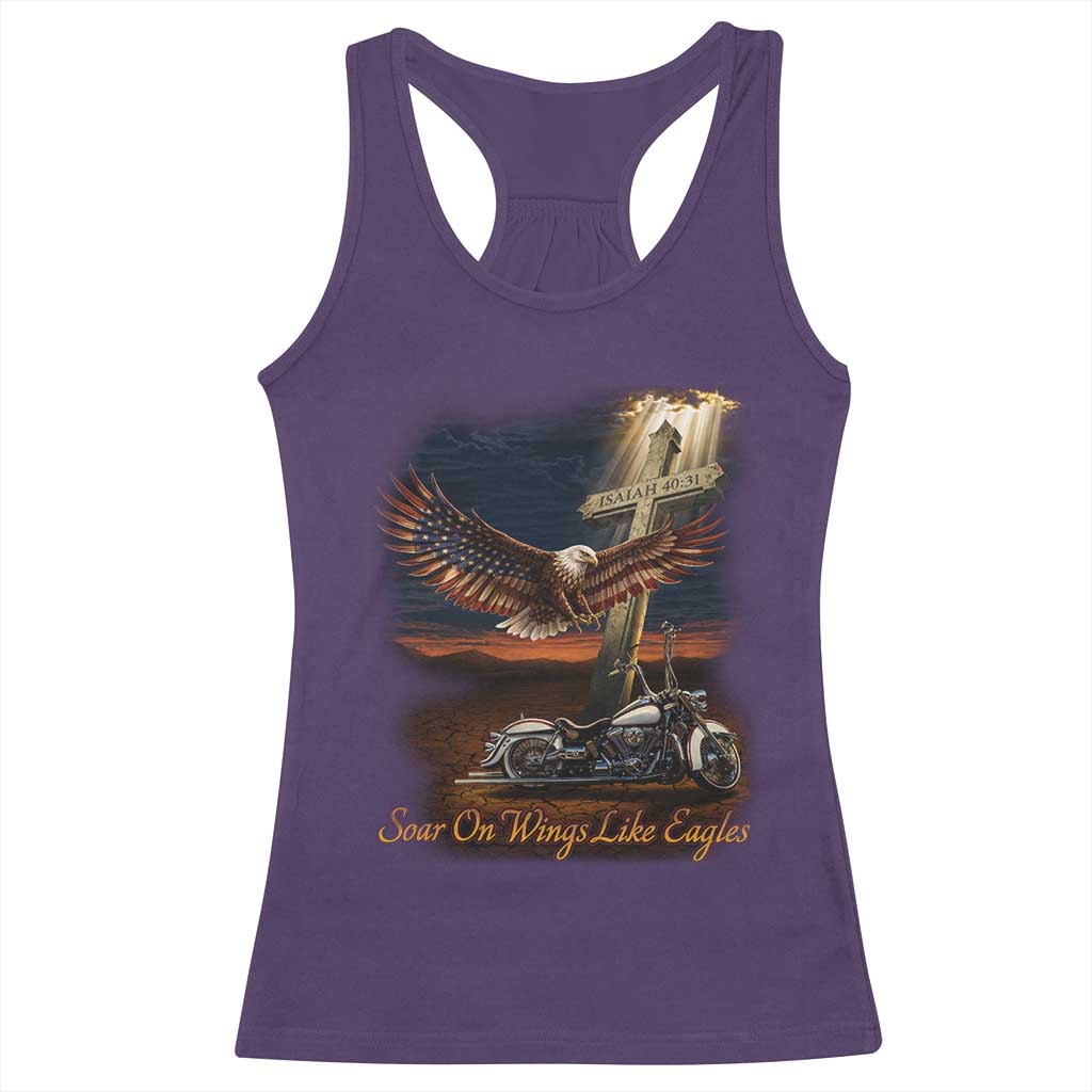 Soar On Wings Like Eagles Christian Racerback Tank Top Isaiah 40:31 Bible Verse Faith Motorcycle