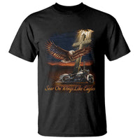 Soar On Wings Like Eagles Christian T Shirt Isaiah 40:31 Bible Verse Faith Motorcycle