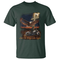 Soar On Wings Like Eagles Christian T Shirt Isaiah 40:31 Bible Verse Faith Motorcycle