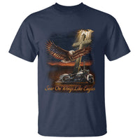Soar On Wings Like Eagles Christian T Shirt Isaiah 40:31 Bible Verse Faith Motorcycle
