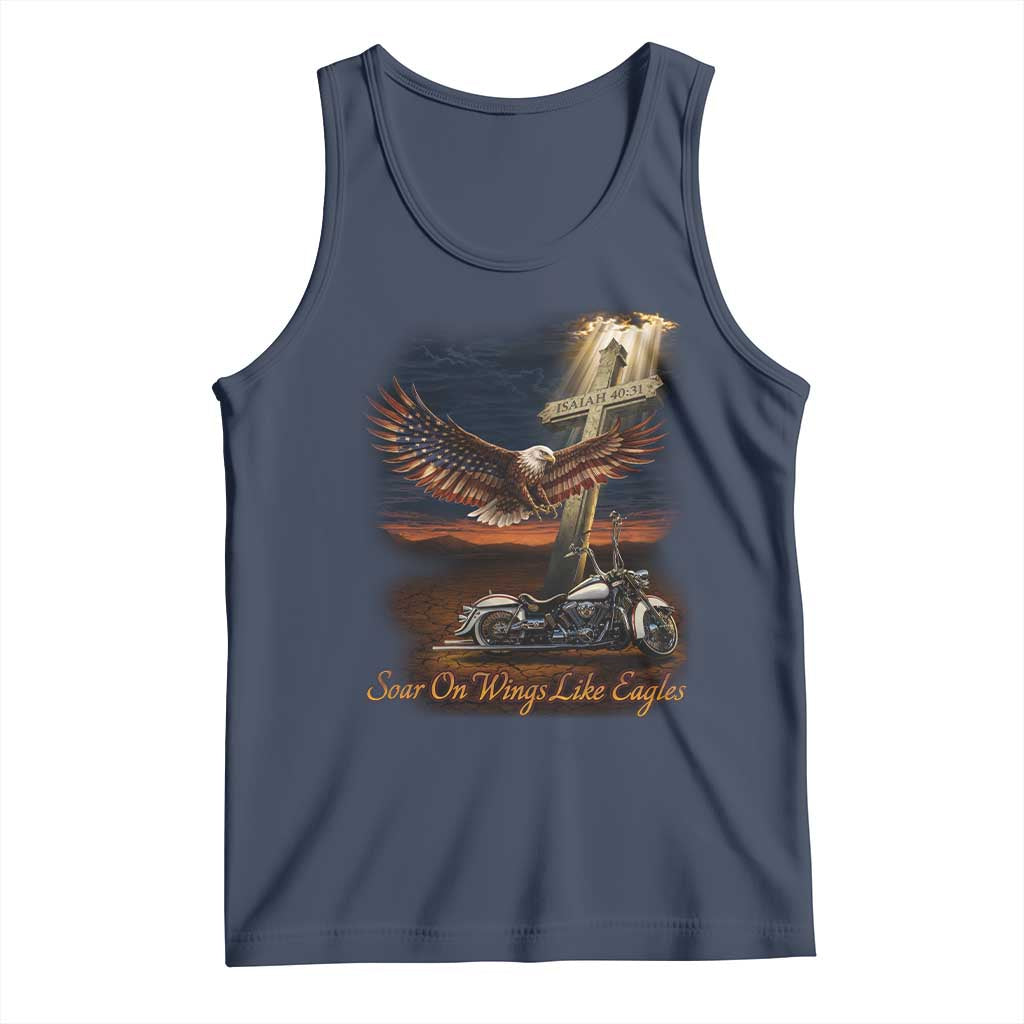 Soar On Wings Like Eagles Christian Tank Top Isaiah 40:31 Bible Verse Faith Motorcycle