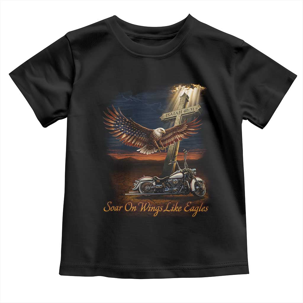 Soar On Wings Like Eagles Christian Toddler T Shirt Isaiah 40:31 Bible Verse Faith Motorcycle