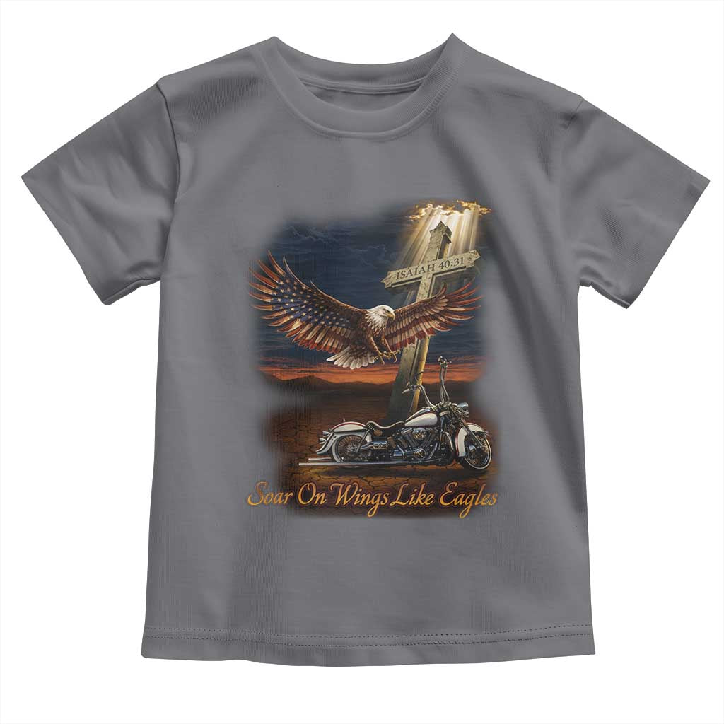 Soar On Wings Like Eagles Christian Toddler T Shirt Isaiah 40:31 Bible Verse Faith Motorcycle