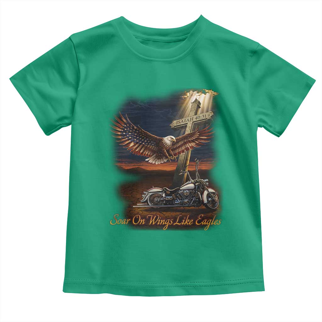 Soar On Wings Like Eagles Christian Toddler T Shirt Isaiah 40:31 Bible Verse Faith Motorcycle