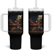Soar On Wings Like Eagles Christian Tumbler With Handle Isaiah 40:31 Bible Verse Faith Motorcycle