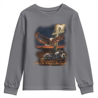 Soar On Wings Like Eagles Christian Youth Sweatshirt Isaiah 40:31 Bible Verse Faith Motorcycle