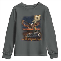 Soar On Wings Like Eagles Christian Youth Sweatshirt Isaiah 40:31 Bible Verse Faith Motorcycle