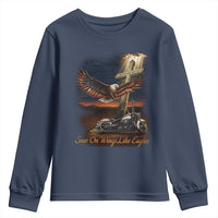 Soar On Wings Like Eagles Christian Youth Sweatshirt Isaiah 40:31 Bible Verse Faith Motorcycle