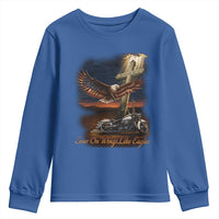 Soar On Wings Like Eagles Christian Youth Sweatshirt Isaiah 40:31 Bible Verse Faith Motorcycle