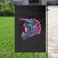 Motocross Helmet Neon Flame Graphic Dirt Bike Racing Garden Flag
