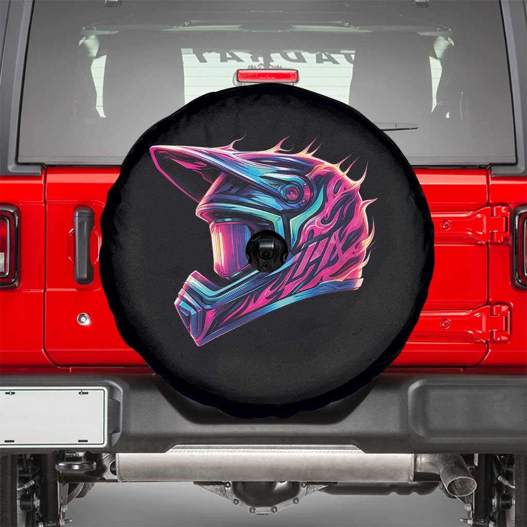 Motocross Helmet Neon Flame Graphic Dirt Bike Racing Spare Tire Cover