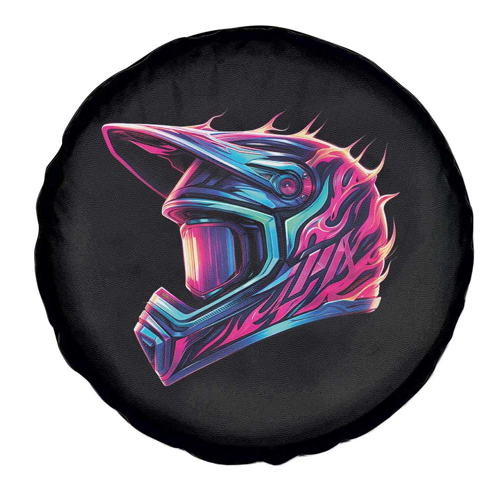 Motocross Helmet Neon Flame Graphic Dirt Bike Racing Spare Tire Cover