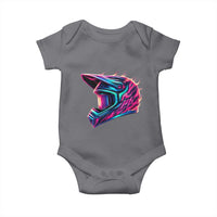 Motocross Helmet Neon Flame Graphic Dirt Bike Racing Baby Onesie
