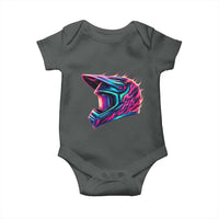 Motocross Helmet Neon Flame Graphic Dirt Bike Racing Baby Onesie