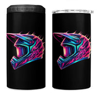 Motocross Helmet Neon Flame Graphic Dirt Bike Racing 4 in 1 Can Cooler Tumbler