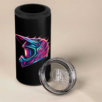 Motocross Helmet Neon Flame Graphic Dirt Bike Racing 4 in 1 Can Cooler Tumbler