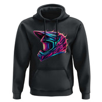 Motocross Helmet Neon Flame Graphic Dirt Bike Racing Hoodie