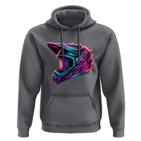 Motocross Helmet Neon Flame Graphic Dirt Bike Racing Hoodie