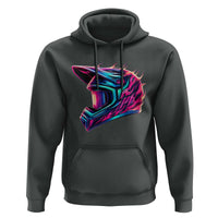 Motocross Helmet Neon Flame Graphic Dirt Bike Racing Hoodie