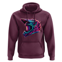 Motocross Helmet Neon Flame Graphic Dirt Bike Racing Hoodie