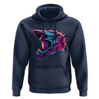 Motocross Helmet Neon Flame Graphic Dirt Bike Racing Hoodie