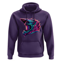 Motocross Helmet Neon Flame Graphic Dirt Bike Racing Hoodie