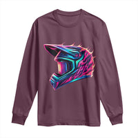 Motocross Helmet Neon Flame Graphic Dirt Bike Racing Long Sleeve Shirt