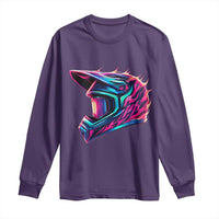Motocross Helmet Neon Flame Graphic Dirt Bike Racing Long Sleeve Shirt