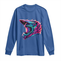 Motocross Helmet Neon Flame Graphic Dirt Bike Racing Long Sleeve Shirt