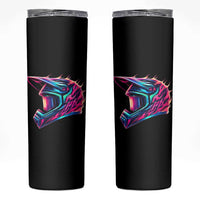 Motocross Helmet Neon Flame Graphic Dirt Bike Racing Skinny Tumbler