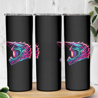 Motocross Helmet Neon Flame Graphic Dirt Bike Racing Skinny Tumbler