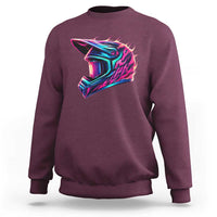Motocross Helmet Neon Flame Graphic Dirt Bike Racing Sweatshirt