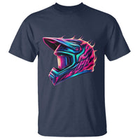 Motocross Helmet Neon Flame Graphic Dirt Bike Racing T Shirt