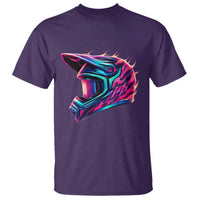 Motocross Helmet Neon Flame Graphic Dirt Bike Racing T Shirt