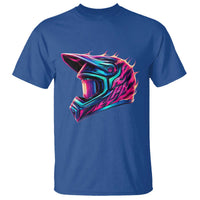 Motocross Helmet Neon Flame Graphic Dirt Bike Racing T Shirt