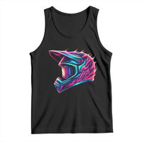 Motocross Helmet Neon Flame Graphic Dirt Bike Racing Tank Top