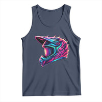 Motocross Helmet Neon Flame Graphic Dirt Bike Racing Tank Top
