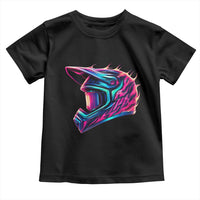 Motocross Helmet Neon Flame Graphic Dirt Bike Racing Toddler T Shirt
