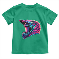 Motocross Helmet Neon Flame Graphic Dirt Bike Racing Toddler T Shirt