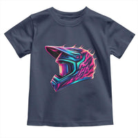 Motocross Helmet Neon Flame Graphic Dirt Bike Racing Toddler T Shirt