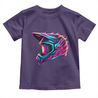 Motocross Helmet Neon Flame Graphic Dirt Bike Racing Toddler T Shirt