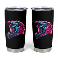 Motocross Helmet Neon Flame Graphic Dirt Bike Racing Tumbler Cup