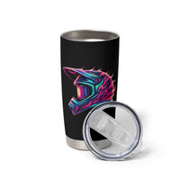 Motocross Helmet Neon Flame Graphic Dirt Bike Racing Tumbler Cup