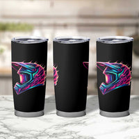 Motocross Helmet Neon Flame Graphic Dirt Bike Racing Tumbler Cup