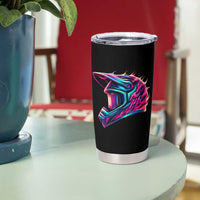 Motocross Helmet Neon Flame Graphic Dirt Bike Racing Tumbler Cup