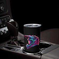 Motocross Helmet Neon Flame Graphic Dirt Bike Racing Tumbler Cup