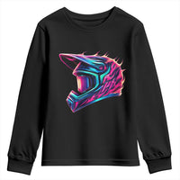 Motocross Helmet Neon Flame Graphic Dirt Bike Racing Youth Sweatshirt