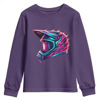 Motocross Helmet Neon Flame Graphic Dirt Bike Racing Youth Sweatshirt