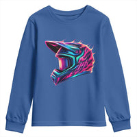 Motocross Helmet Neon Flame Graphic Dirt Bike Racing Youth Sweatshirt