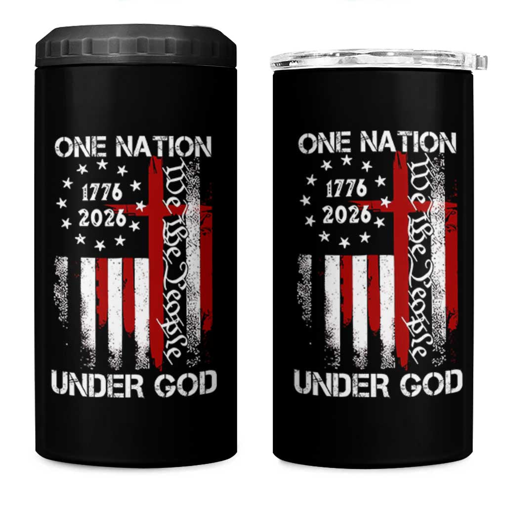 One Nation Under God 250 Years 4 in 1 Can Cooler Tumbler 250th Anniversary USA